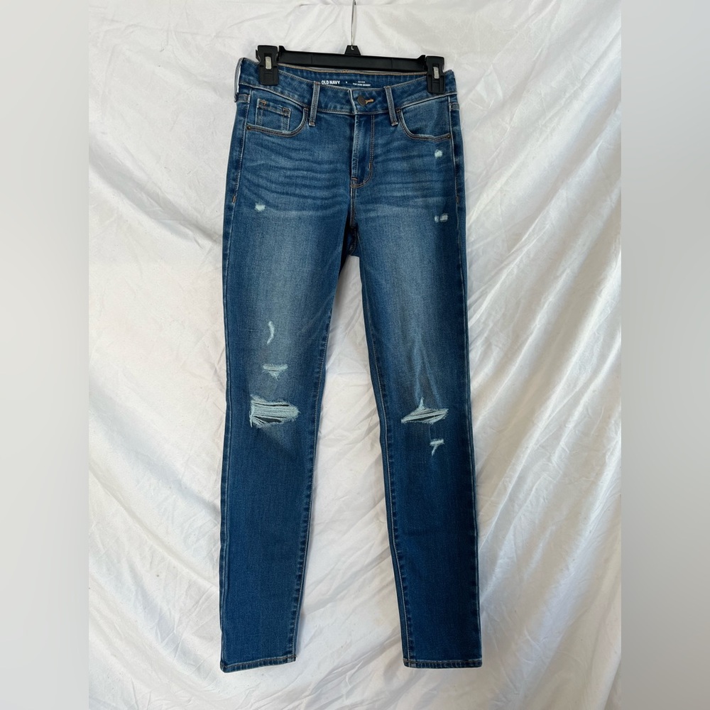 Old Navy Mid-Rise Pop Icon Ripped Skinny Jeans Brand New
